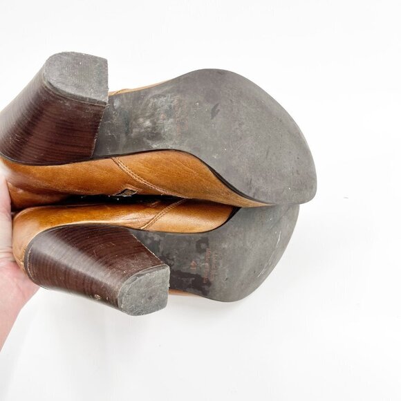 ✅ RUSSELL & BROMLEY BROWN LEATHER ANKLE BOOTIES SIZE 41. - Picture 7 of 9